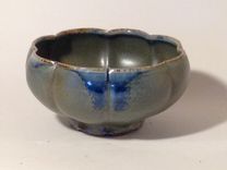 Blue/Green Scalloped Bowl 1 small