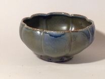 Blue/Green Scalloped Bowl 2 small