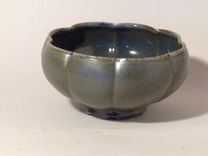 Blue/Green Scalloped Bowl 3 small