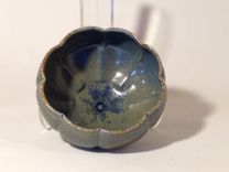 Blue/Green Scalloped Bowl 4 small