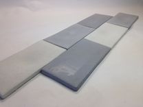 Concrete Subway Dimpled Or Dipped Tiles - Gray & White 4 small