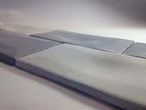 Concrete Subway Dimpled Or Dipped Tiles - Gray & White 5 small