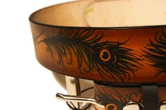 Peacock Feather Leather Belt 4 small