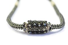 Black Silvery Beaded Bead Necklace 2 small