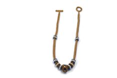 Bronze And Sapphire Beaded Necklace With Pearl And Crystal Beaded Beads 2 small