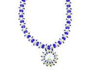 Cobalt Blue Necklace With Crystal Pendant 2 small