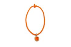 Bright Neon Orange Pendant And Beaded Necklace 2 small