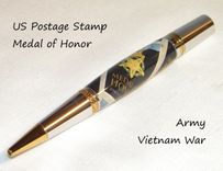 Handcrafted Medal Of Honor Us Postage Stamp Twist Pen 1 small
