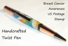 Handcrafted Breast Cancer Us Postage Stamp Twist Pen 1 small