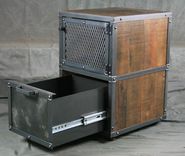 Small File Cabinet With Storage. Reclaimed Wood And Steel Cabinet. Rustic Industrial Drawer. 4 small