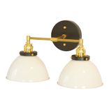 Modern Farmhouse 2-Shade Vanity Light, Brass Fittings 1 small