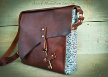 Bison Leather And Turquoise Skeleton Key Bag Or Purse. 2 small