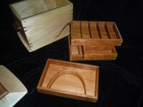 Maple Jewelry Box With Slotted Insert Trays 2 small