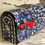 Blue Willow Broken China Mosaic Mailbox 1 small