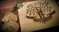 25th Wedding Anniversary Personalized Maple Cutting Board 3 small