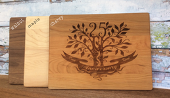 25th Wedding Anniversary Personalized Maple Cutting Board 1 small