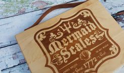 Mermaid Engraved Maple Bread Board / Cutting Board 4 small