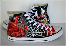 Custom Converse, Unisex Converse, Venom,Carnage, Hightops, Painted Shoes, Unisex High Tops 1 small