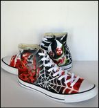 Custom Converse, Unisex Converse, Venom,Carnage, Hightops, Painted Shoes, Unisex High Tops 2 small