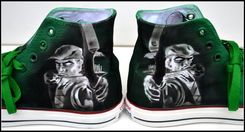Green Arrow Sneakers, Mens Converse, Custom Converse, Unisex Sizes 3 small