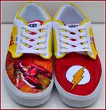 Hand Painted Mens Shoes, Painted Converse, "The Flash" Shoes, Unisex Converse, "The Flash" Converse 1 small