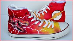 Hand Painted Mens Shoes, Painted Converse, "The Flash" Shoes, Unisex Converse, "The Flash" Converse 3 small