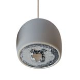 Led Geode Leafed Gem & Porcelain Mini Matte Grey Clay Pendant Light 1 small