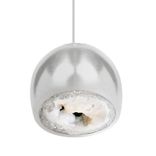 Led Geode Silver Leafed Raw Gem & Porcelain Mini Clay Pendant Light 1 small
