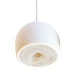 Led Geode Gem & Porcelain Mini Matte White Clay Pendant Light 1 small