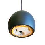 Led Geode Leafed Gem & Porcelain Mini Matte Black Clay Pendant Light 3 small