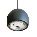 Led Geode Leafed Gem & Porcelain Mini Matte Black Clay Pendant Light 2 small