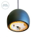 Led Geode Leafed Gem & Porcelain Mini Matte Black Clay Pendant Light 1 small