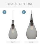 Smoke Blown Glass & Wood Drop Pendant Light 2 small