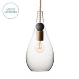 Rustic Blown Glass & Wood Drop Ship Rope Pendant Light 1 small