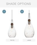 Blown Glass & Wood Drop Seeded Pendant Light 2 small