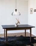 Xl Blown Glass & Wood Drop Nickel Pendant Chandelier Light 2 small