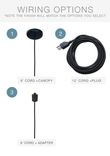 Blown Glass & Wood Tear Drop Black Cord Pendant Light 4 small