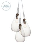 Hand Blown Glass Drop & Wood Chandelier 1 small