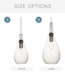 Hand Blown Glass Drop & Wood Chandelier 3 small