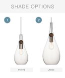 Hand Blown Glass Drop & Wood 2-11 Pendant Light Chandelier 3 small