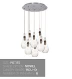 Hand Blown Glass Drop & Wood Stagger 2-11 Pendant Light Chandelier 6 small