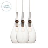 Hand Blown Glass Drop & Wood 2-11 Pendant Light Chandelier 1 small