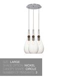 Hand Blown Glass Drop & Wood 2-11 Pendant Light Chandelier 5 small