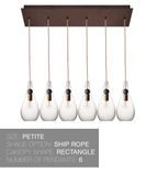 Hand Blown Glass Drop & Wood 2-11 Pendant Light Chandelier 6 small