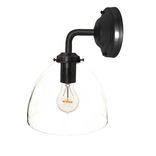 8" Clear Hand Blown Glass Wall Sconce 2 small