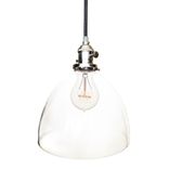 8" Clear Hand Blown Glass Bare Pendant Light- Nickel 1 small