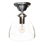 8" Clear Hand Blown Glass Flushmount Light- Nickel 1 small