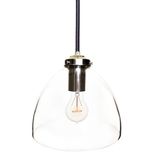 8" Clear Hand Blown Glass Light- Nickel 1 small