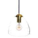 8" Clear Hand Blown Glass Light- Brass 1 small