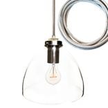 8" Clear Hand Blown Glass Pendant Light- Chrome Cord 1 small